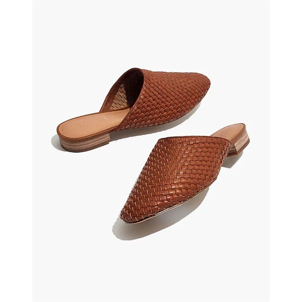Madewell Brown Woven Leather Mules